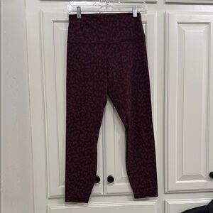 Lulu Burgundy leopard print leggings